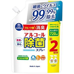 Daiichi Sekken Kitchen Club Alcohol Sanitizing Spray, Refill, 720ml