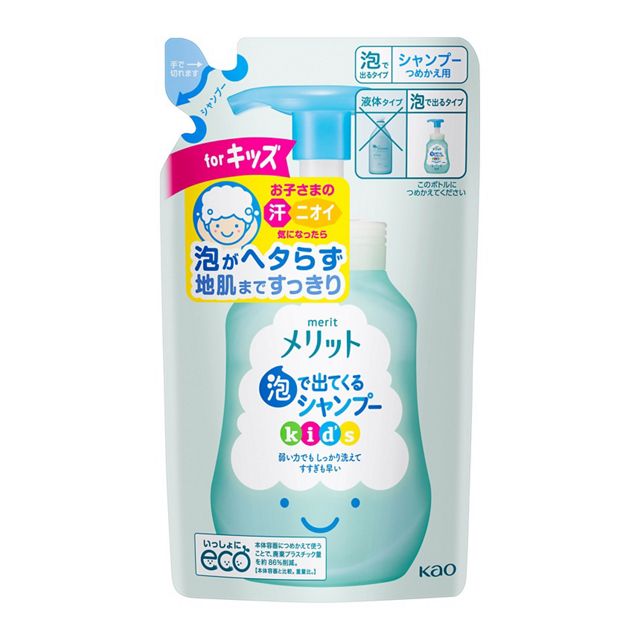Kao Merit Foam Shampoo Kids Refill, 240ml