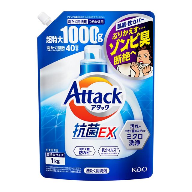 Kao Attack Antibacterial EX, Refill, 1000g