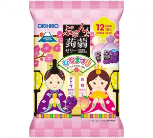 Orihiro Hinamatsuri Purunto Konjac Jelly Pouch Grape + White Peach